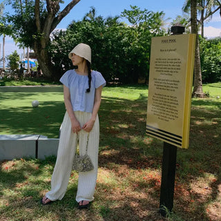 Striped linen pants