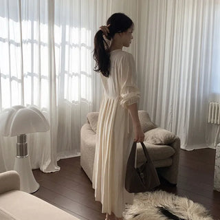 Pleated long dress