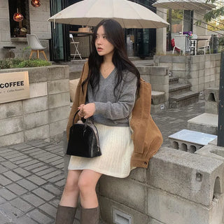 Fox V-neck knit