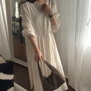 Pleated long dress