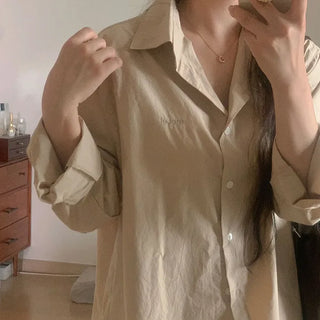 Lettering Cotton Shirt