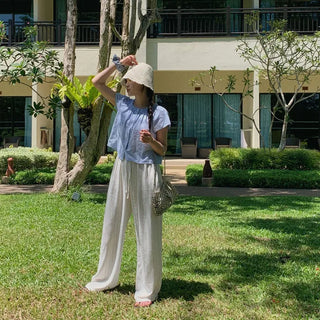 Striped linen pants