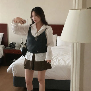 Wool knit bustier