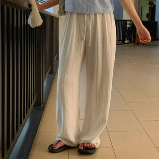 Striped linen pants