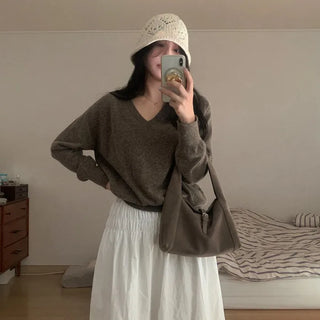 Fox V-neck knit