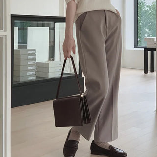 Slim straight spandex slacks