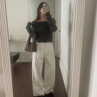 Corset off-shoulder knit