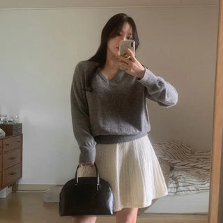 Fox V-neck knit