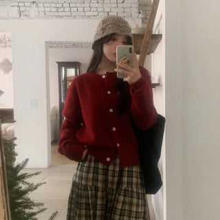Hair wool cardigan