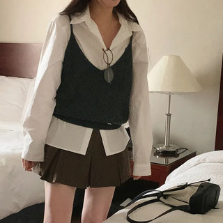 Wool knit bustier