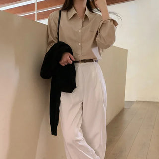 Lettering Cotton Shirt