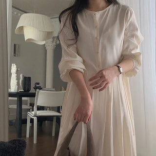 Pleated long dress