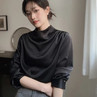 Mock neck blouse - 2 colors
