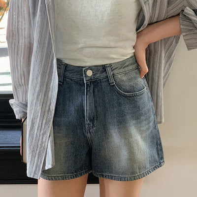 Vintage Wash Denim Shorts - Size 4
