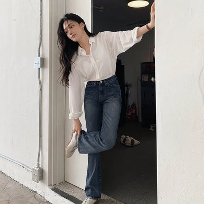 (basic/long) Bootcut denim pants / 4 colors