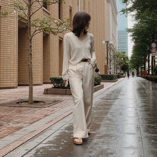 [Belt set] (basic/long) Wide pants - 4 sizes