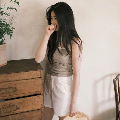 [5 colors] Striped Sleeveless