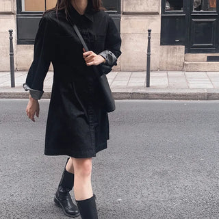 Low Denim Jacket Dress - One Color
