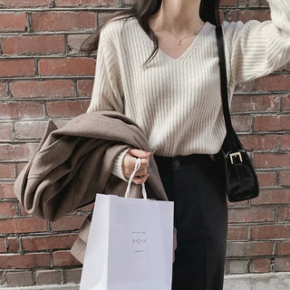 Slim cashmere ribbed knit - 4 colors