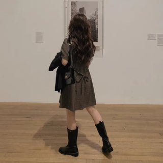 (basic/long) Checkered dress - 2 sizes
