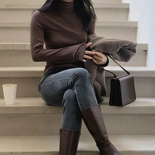 (Slim Fit/Basic Fit) Turtleneck T-Shirt - 7 Colors