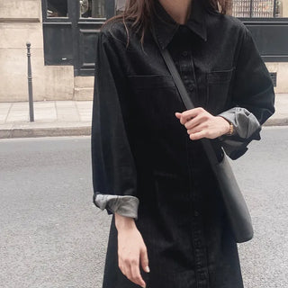 Low Denim Jacket Dress - One Color