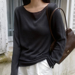 One-shoulder boat neck knit - 4 colors