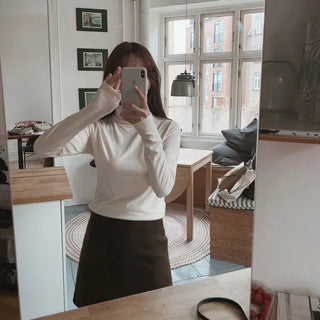 Turtleneck T-shirt (brushed lining) - 8 colors