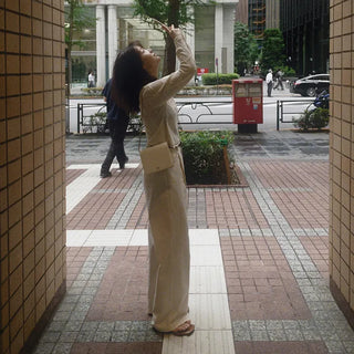 [Belt set] (basic/long) Wide pants - 4 sizes