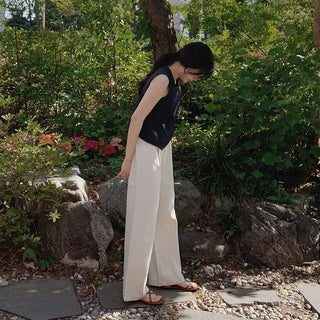 [Belt set] (basic/long) Wide pants - 4 sizes