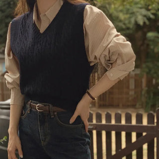 Cable knit vest - 4 colors