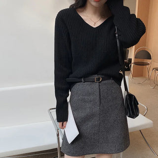 Slim cashmere ribbed knit - 4 colors