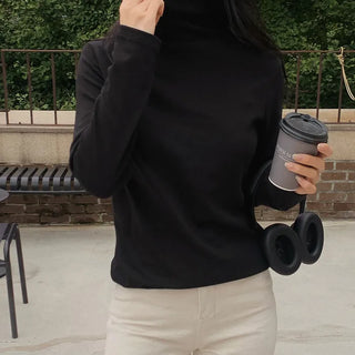 (Slim Fit/Basic Fit) Turtleneck T-Shirt - 7 Colors