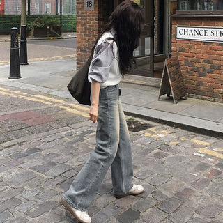 Long straight denim pants