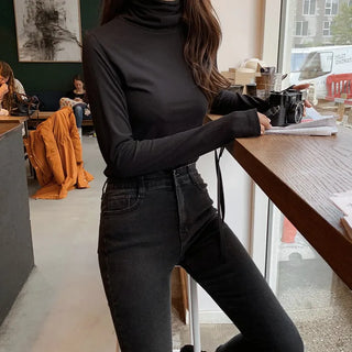 Turtleneck T-shirt (brushed lining) - 8 colors