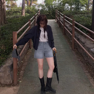 Fog Blue Denim Shorts - Size 4