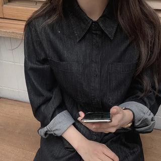 Low Denim Jacket Dress - One Color