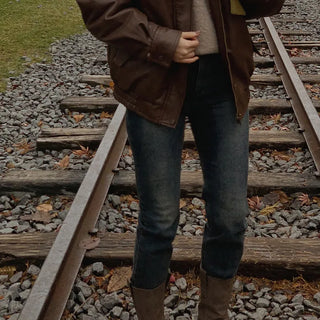 (basic/long) Brushed-back vintage denim - 4 sizes