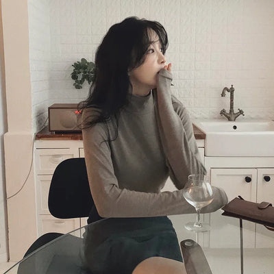 (Over 30,000 sold) Basic Turtleneck T-Shirt - 10 colors