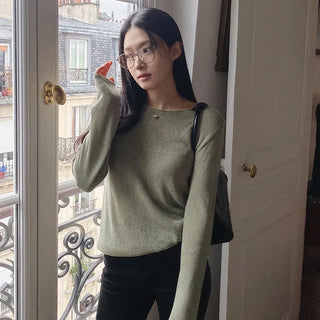 One-shoulder boat neck knit - 4 colors