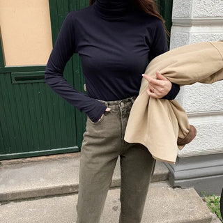 Turtleneck T-shirt (brushed lining) - 8 colors