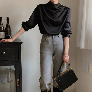 Mock neck blouse - 2 colors