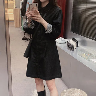 Low Denim Jacket Dress - One Color