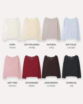Cashmere Fine Wool V-Neck Knit