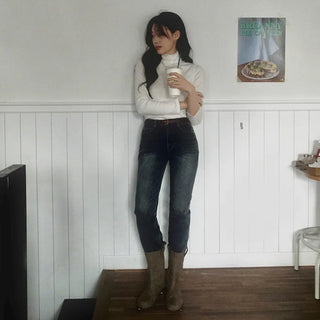 (basic/long) Brushed-back vintage denim - 4 sizes