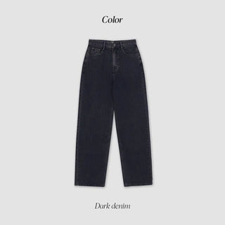 (basic/long) Fleece-lined wide-leg denim pants - 4 sizes