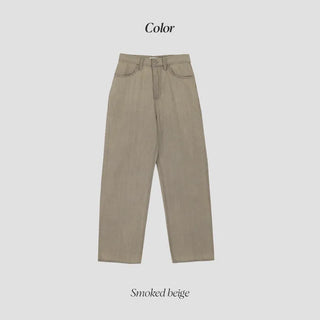 (basic/long) Mute Tone Shirring Denim Pants - 4 sizes