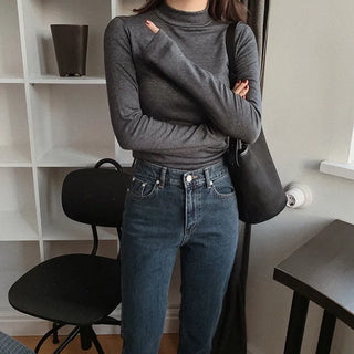 Half-neck T-shirt (+ brushed lining) - 6 colors