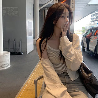 [5 colors] Striped Sleeveless