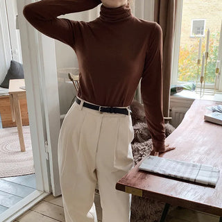 Turtleneck T-shirt (brushed lining) - 8 colors